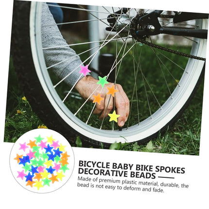 72pcs Spoke Decorative Beads Bike Wheel Spoke Beads Kids Bike Reflector Bikes Beads Luminous Bike Decoration Beads