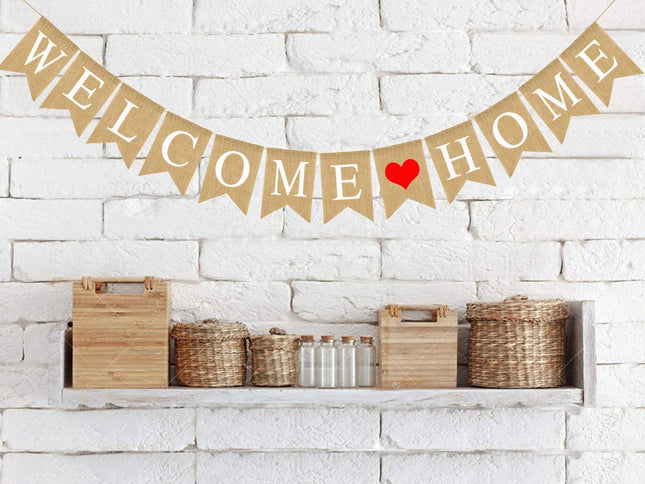 Welcome Home Vintage Home Decoration for Family Party Banner - Celebrate Come Back Home Party decorations supplies
