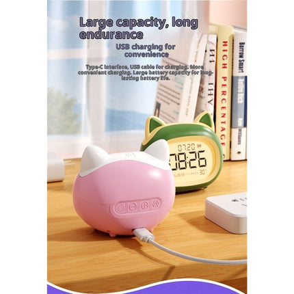 Kids Alarm Clock with Night Light for Kids, Small Digital Alarm Clocks for Bedrooms, Routine Builder, Cute Cat Alarm Clock with Sleep Training, Date & Day, Temperature, USB Port