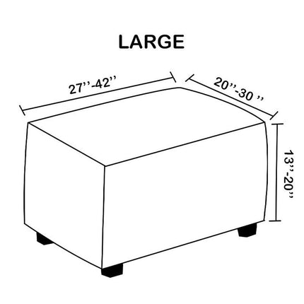 Stretch Rectangle  of Foot Stool for Living Room, Folding Storage Furniture Protector with Elastic Bottom, Machine Washable(Gray Blue, L)