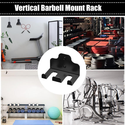 Wall Mounted Barbell Holder & Gym Accessory Rack – Heavy Duty Steel Storage for Barbells, Collars, Bands, and Fitness Gear –Three hook barbell hanger