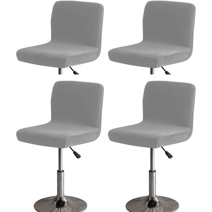 Bar Stool Covers Set of 4 Stretch Pub Counter Stool Chair Covers with Backs, Square Swivel Barstool Seat Slipcover with Elastic Bottom (dark Grey)