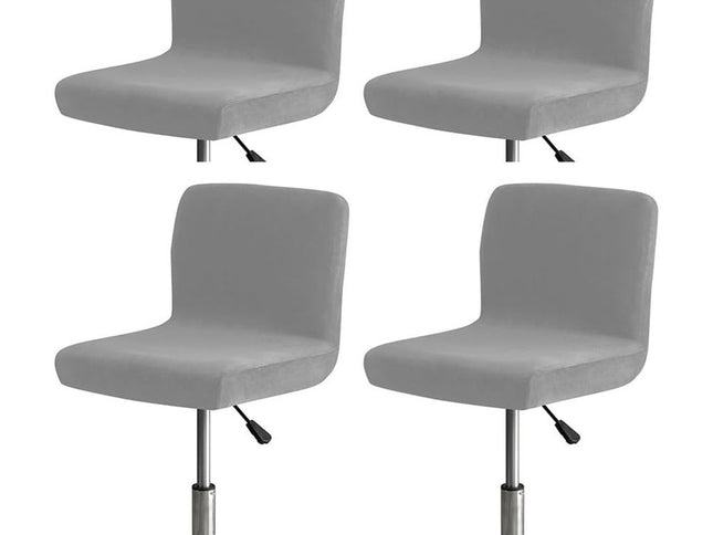 Bar Stool Covers Set of 4 Stretch Pub Counter Stool Chair Covers with Backs, Square Swivel Barstool Seat Slipcover with Elastic Bottom (dark Grey)