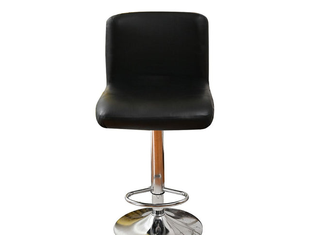 Waterproof Stretch PU Bar Stool Covers with Back ‚Äì Set of 2, Black