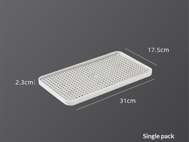 2-Tier Drain Tray for Kitchen Counter, Detachable Plastic Dish Drainer Drying Rack, Multi-Functional Tea/Fruit/Vegetable Drain Board Caddy