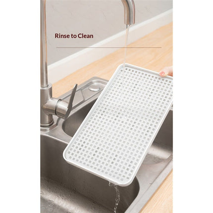 2-Tier Drain Tray for Kitchen Counter, Detachable Plastic Dish Drainer Drying Rack, Multi-Functional Tea/Fruit/Vegetable Drain Board Caddy