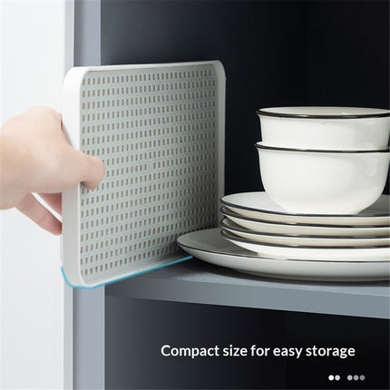 2-Tier Drain Tray for Kitchen Counter, Detachable Plastic Dish Drainer Drying Rack, Multi-Functional Tea/Fruit/Vegetable Drain Board Caddy