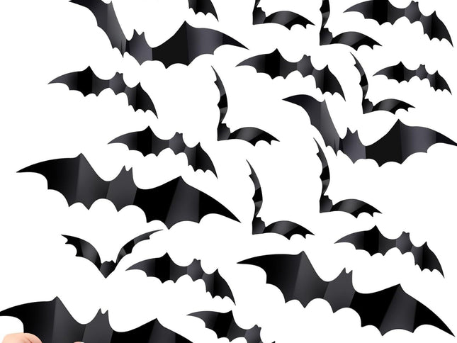 Halloween Bat Wall Stickers - Removable Spooky Decor Decals