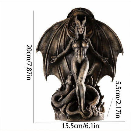 Lilith Inanna Goddess Statue - Gothic Resin Figurine, Halloween Home Decor