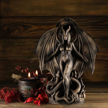Lilith Inanna Goddess Statue - Gothic Resin Figurine, Halloween Home Decor