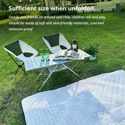 Black Ground Mat Version-Ground Mat+Folding Table+2 Moon Chairs