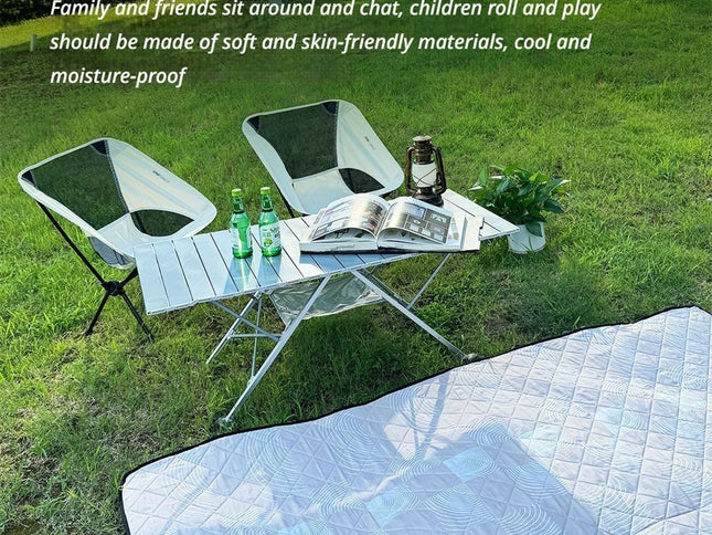 Black Ground Mat Version-Ground Mat+Folding Table+2 Moon Chairs