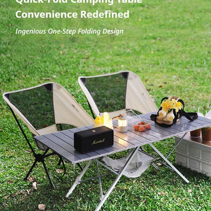 Black Ground Mat Version-Ground Mat+Folding Table+2 Moon Chairs