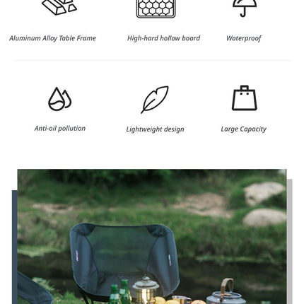 Green 4-Piece Set-Bag+Aluminum Table Frame+2 Moon Chairs