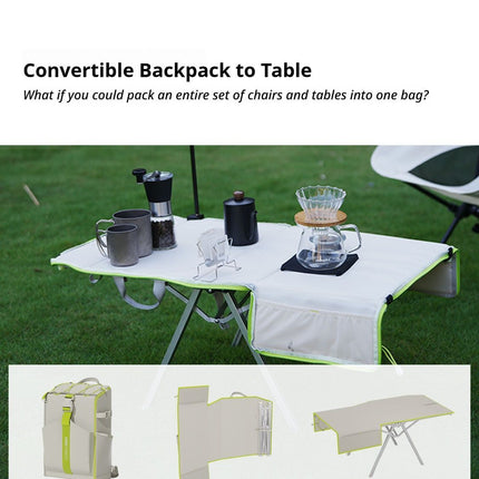 Green 4-Piece Set-Bag+Aluminum Table Frame+2 Moon Chairs