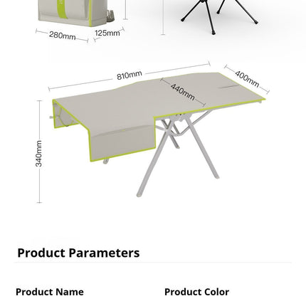 Green 4-Piece Set-Bag+Aluminum Table Frame+2 Moon Chairs