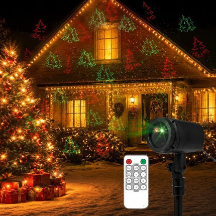 Outdoor Waterproof Red Green Laser Projector Light, Multi Pattern Christmas Halloween Yard Lamp, Nice Holiday Gift