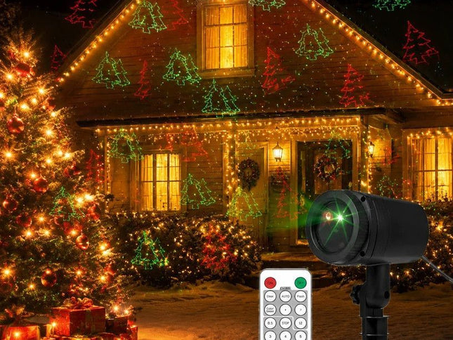 Outdoor Waterproof Red Green Laser Projector Light, Multi Pattern Christmas Halloween Yard Lamp, Nice Holiday Gift