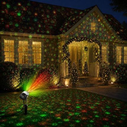 Outdoor Waterproof Red Green Laser Projector Light, Multi Pattern Christmas Halloween Yard Lamp, Nice Holiday Gift