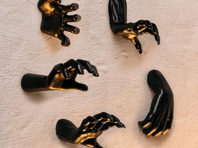 Spooky Ghost Hand Tabletop Ornament, Halloween Horror & Christmas Atmosphere Decor, 5 Pack (Candles Not Included)