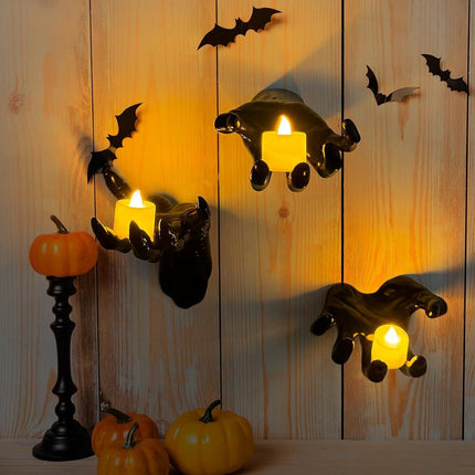 Spooky Ghost Hand Tabletop Ornament, Halloween Horror & Christmas Atmosphere Decor, 5 Pack (Candles Not Included)
