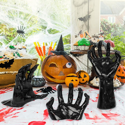 Creepy Fake Demon Hand Prop, Halloween Party & Christmas Indoor Desktop Decoration, 6 Pack (Candles Not Included)
