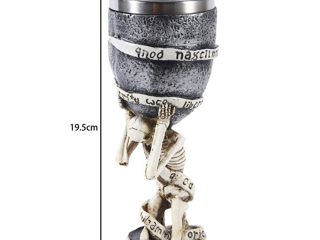 Resin Gothic Goblet With Skeleton Hand Sculpture 2 PCS, Stainless Steel Inner Liner, Bar Table Decor Drinkware for Christmas & Halloween Theme Party