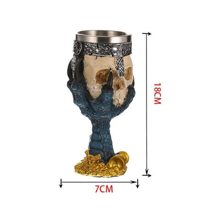 Resin Tree‑Spirit Sculpted Goblet 2 PCS, Stainless Steel Inner Liner, Retro Decorative Table Cup for Christmas & Halloween Holiday Occasion