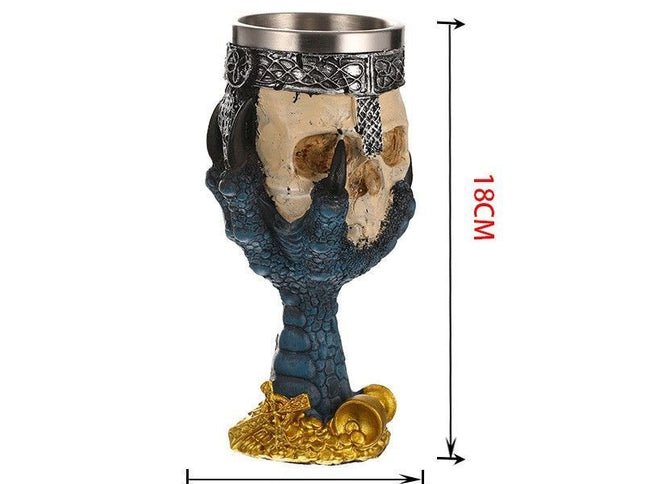 Resin Tree-Spirit Sculpted Goblet 2 PCS, Stainless Steel Inner Liner, Retro Decorative Table Cup for Christmas & Halloween Holiday Occasion