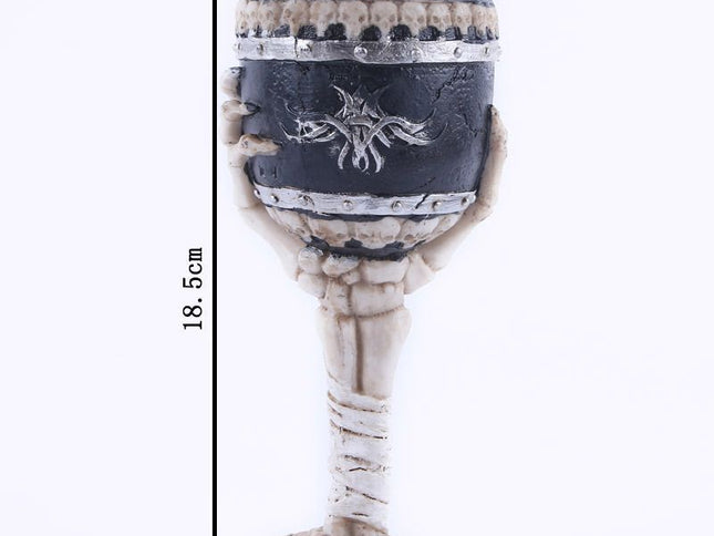 Resin Skeleton Bone Shaft Wine Goblet 2 PCS, Stainless Steel Inner Container, Novelty Bar Tableware for Christmas & Halloween Themed Event