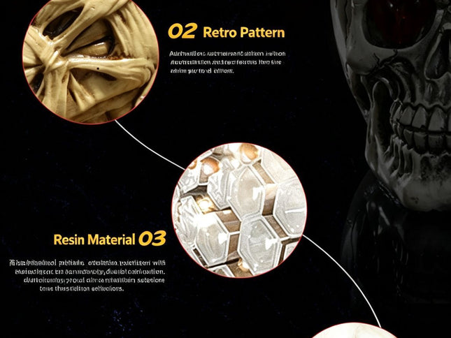 Resin Full Skull Sculpted Goblet 2 PCS, Bone‑textured Stem, Stainless Steel Inner Cup for Christmas & Halloween Home Party Decoration