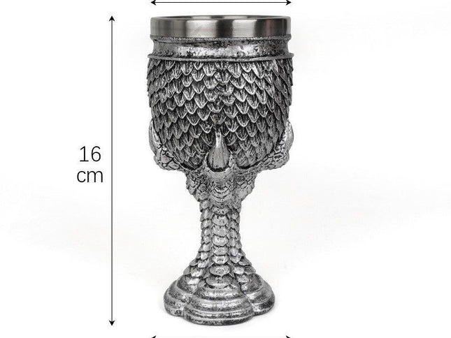 Resin Fish‑Scale Texture Goblet 2 PCS, Metallic Tone Resin Cup, Stainless Steel Inner Insert, Bar Table Decor for Christmas & Halloween