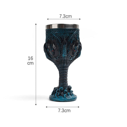 Resin Sea‑Creature Scale Pattern Goblet 2 PCS, Deep‑color Embossed Cup, Stainless Steel Inner Liner, Tableware for Christmas & Halloween Event