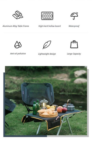 ONEFOREST Ultralight 4-Piece Camping Set, Modao New Green with Storage Bag, Aluminum Table Frame & 2 Moon Chairs, Foldable Outdoor Gear for Picnic Hiking Travel, Christmas Holiday Gift