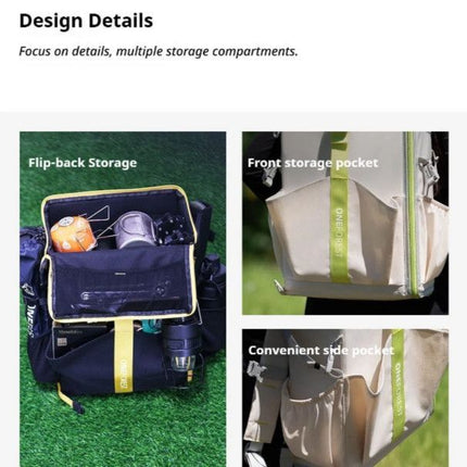 ONEFOREST Ultralight 4-Piece Camping Set, Modao New Green with Storage Bag, Aluminum Table Frame & 2 Moon Chairs, Foldable Outdoor Gear for Picnic Hiking Travel, Christmas Holiday Gift