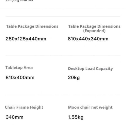 ONEFOREST Ultralight 4-Piece Camping Set, Modao New Green with Storage Bag, Aluminum Table Frame & 2 Moon Chairs, Foldable Outdoor Gear for Picnic Hiking Travel, Christmas Holiday Gift