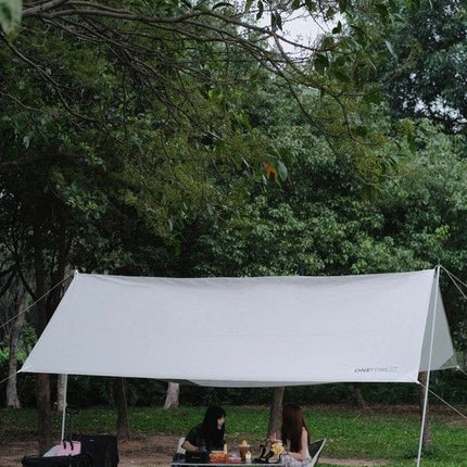 ONEFOREST Ultralight Portable Camping 3-in-1 Set with White Canopy, Tote Bag Integrated Outdoor Combination Kit, Foldable Camping Gear for Picnic, Backpacking, Self-driving Trip, Ideal Practical Present for Christmas and Holiday Gift Giving