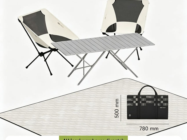 ONEFOREST 3-in-1 Tote Bag Camping Set with Black Ground Mat, Ultralight Foldable Outdoor Kit for Picnic & Travel, Christmas Holiday