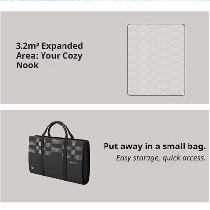 ONEFOREST 3-in-1 Tote Bag Camping Set with Black Ground Mat, Ultralight Foldable Outdoor Kit for Picnic & Travel, Christmas Holiday Practical Gift