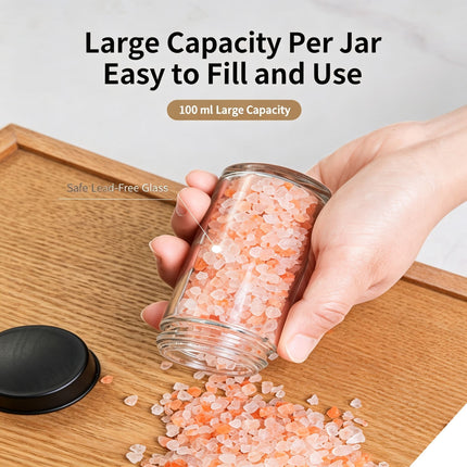 Rotating Kitchen Condiment Storage Rack, 18‑Piece Plastic Spice Bottle Set, Countertop Seasoning Organizer, Christmas & Halloween Kitchen Gadget, Nice Holiday Souvenir Gift