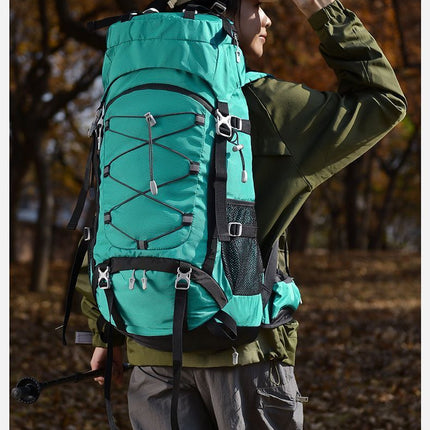 Multi‑Purpose Camping Hiking Backpack 60L Deep Olive Green,Nylon Daypack Equipped with Rain Cover,Sturdy Pack for Trekking & Outdoor Journey,Christmas Halloween Practical Travel Gift