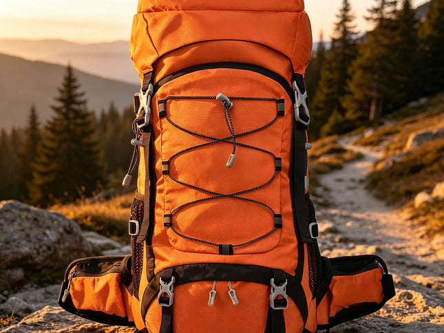 Spacious Nylon Trekking Rucksack 60L Orange,Expandable Backpack With Rain Cover,Suitable for Camping Hiking & Weekend Trip,Christmas Halloween Outdoor Activity Gift