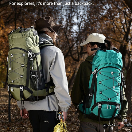 Versatile Outdoor Trekking Backpack 60L Black,Nylon Travel Rucksack Supplied With Rain Cover,Robust Pack for Camping Hiking & Touring,Christmas Halloween Practical Holiday Present