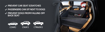 Waterproof Anti-Dirty Dog Car Basket Mat, Hard Reinforced Bottom With Breathable Mesh, Back Single Seat Pet Cushion, Black Large Size, Christmas Halloween Travel Pet Present