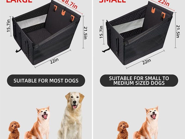Back Single Seat Pet Car Basket Mat, Hardened Base & Ventilated Mesh Design, Waterproof Stain Proof Dog Seat Cover, Grey Small Size, Christmas Halloween Practical Pet Gift