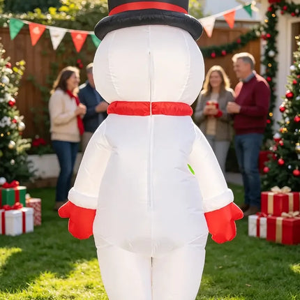 Black Hat Snowman Christmas Inflatable Costume, Polyester Adult Big Hat Snowman Christmas Inflatable Costume, Role-Playing Inflatable Costume Dress-Up Prop, suitable for Christmas, Halloween, Carnival, various activities and parties (costume does not meas