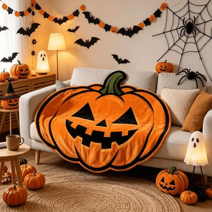 🎃 Halloween Pumpkin-Shaped Flannel Throw Blanket, Soft & Warm, Must-Have Creative Home Decor! 🎃/180*180cm(70.87*70.87in)