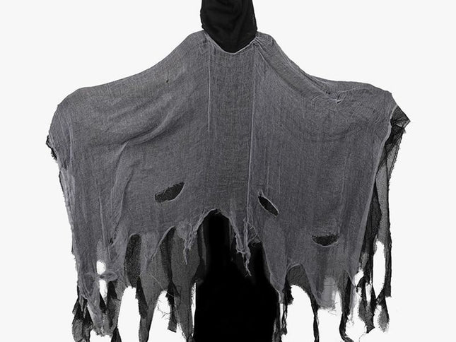 Adult Halloween Hooded Tattered Cloak – Grey