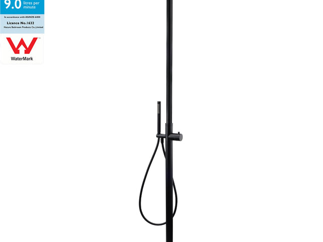 WELS Matte Black 316SUS Dual Shower Set Outdoor Bath System Rainfall 10" Head