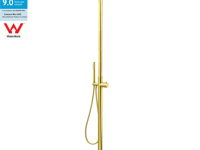 WELS Brushed Gold Twin Shower Handset Combo Set Outdoor Washing 10" Head 316 SUS